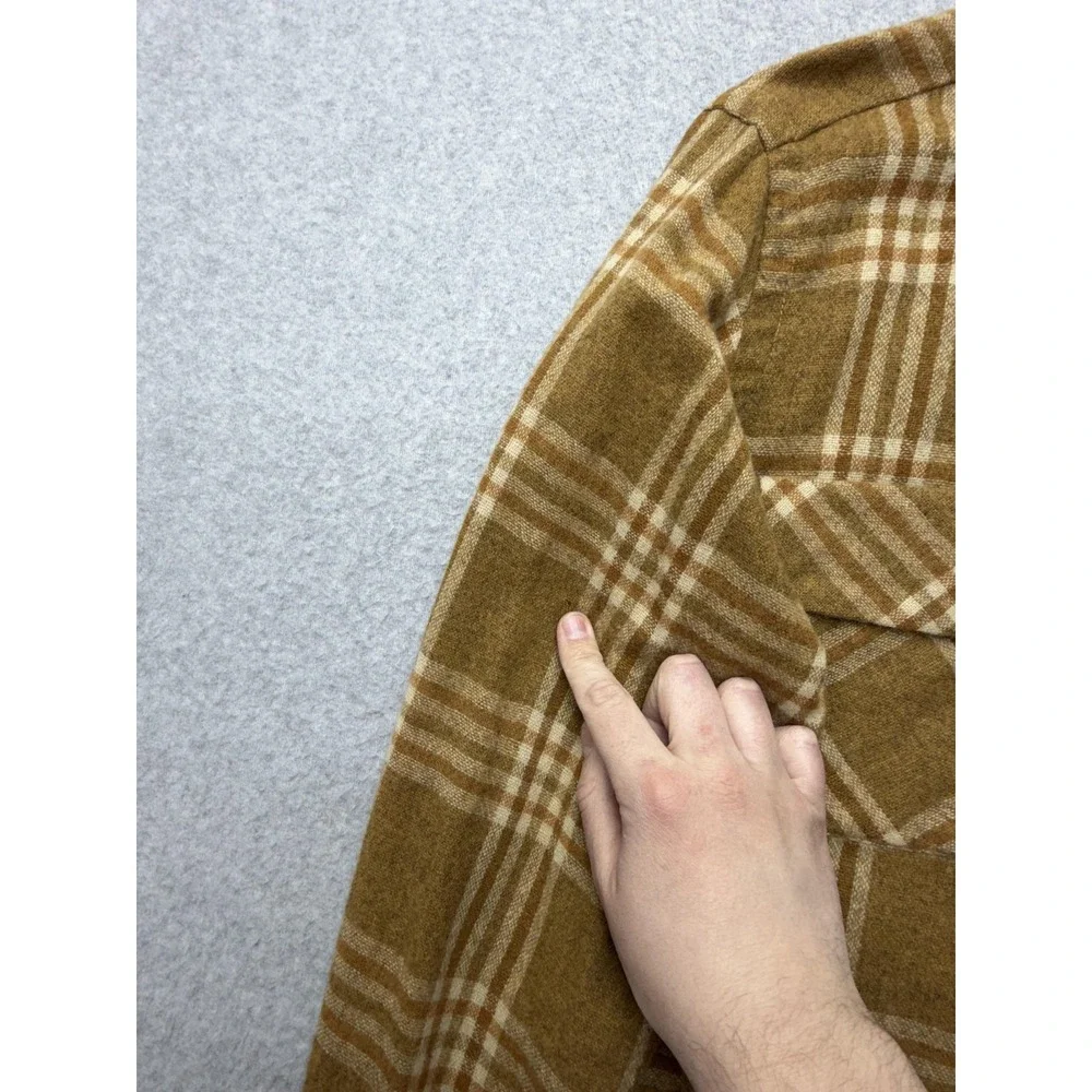 Vintage Cranbrook‎ Jacket Mens Medium Brown Plaid Wool Quilted Lined Workwear